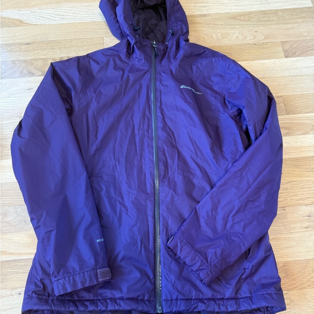 Eddie Bauer Women’s WeatherEdge Insulated Rain Jacket - Purple - Size M Women's - Picture 3 of 12